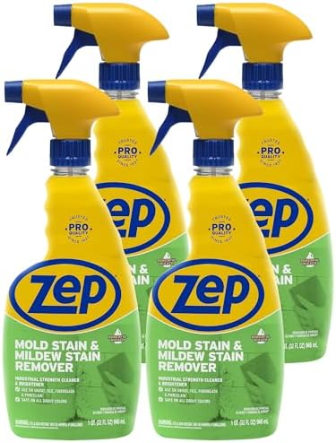 Zep Mold Stain and Mildew Stain Remover - 32 oz Pack of 4 1
