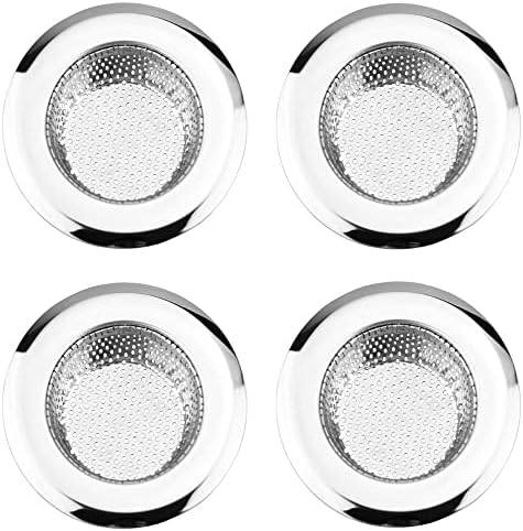 4PCS 304 Stainless Steel Drain Hair Catcher with Silver Finish