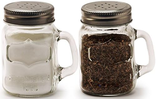 Circleware Glass Mini Mason Jar Salt Pepper Shakers 1