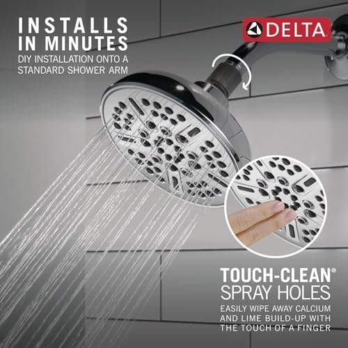 Delta 75898 Universal Chrome Shower Head with 8 Sprays