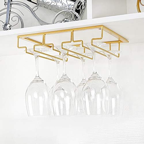 Wine Glass Rack - Space Saving Metal Organizer for Bar Kitchen Cabinet
