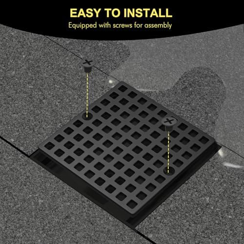 Yaseingoo 2PC 4 Matte Black Drain Cover for Bathrooms and Showers