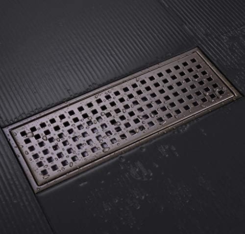 Linear Shower Floor Drain 12 Inch Brushed Bronze