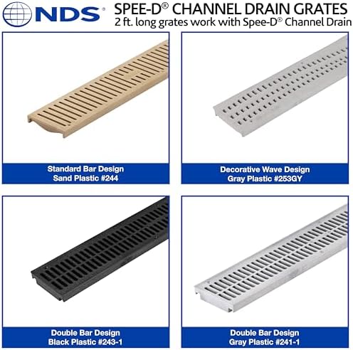 NDS Black 243 2 Speed-D Channel Drain Grate 1