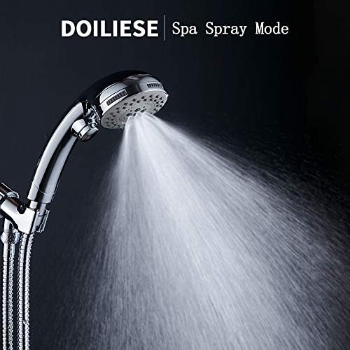 DOILIESE 6-Setting Massage Handheld Shower Head with Pause and Spa Spray - Chrome