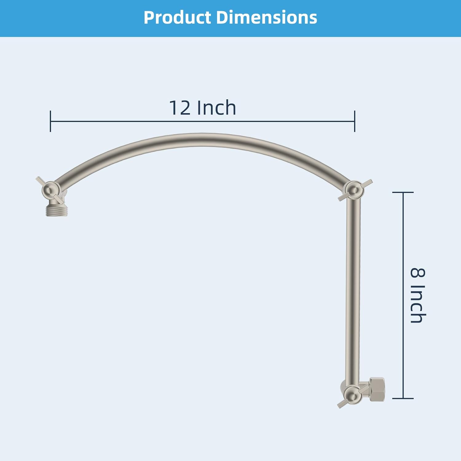 Hibbent 20 All Metal Shower Head Extension Arm