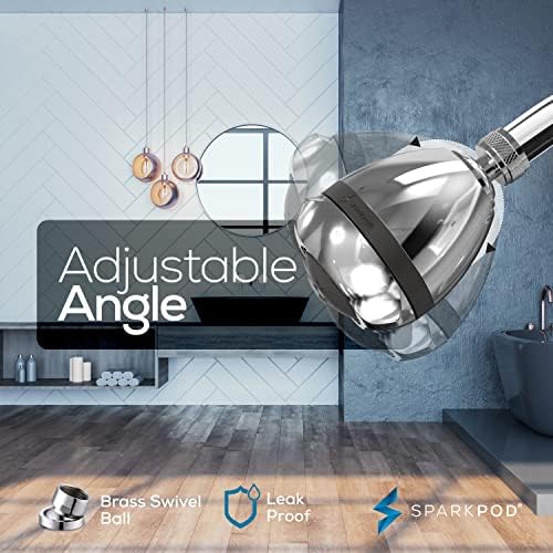 SparkPod 3 Inch High Pressure Shower Head with Rain Massage Settings