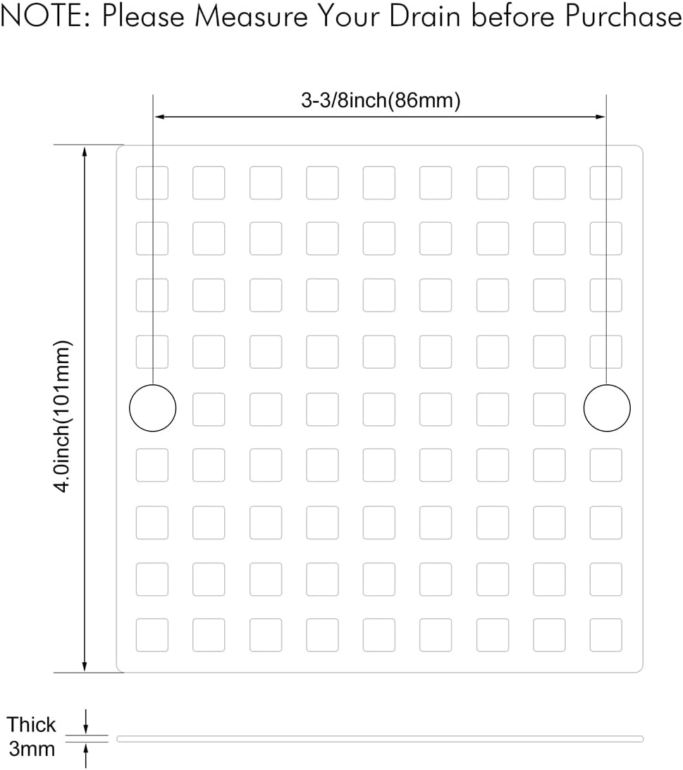 Yaseingoo 2PC 4 Matte Black Drain Cover for Bathrooms and Showers