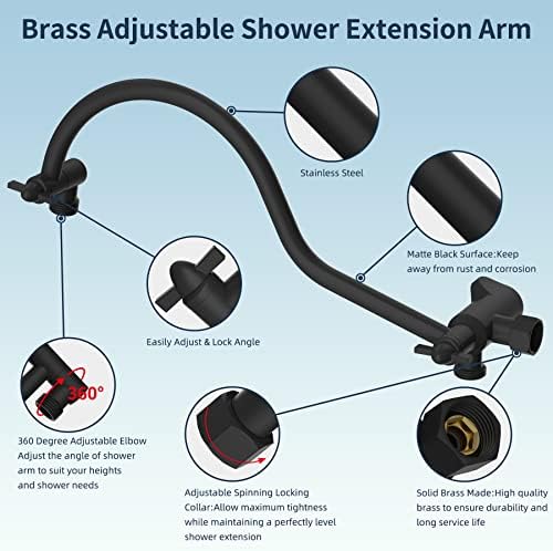 Hibbent All Metal High Pressure 7-Spray Shower Combo