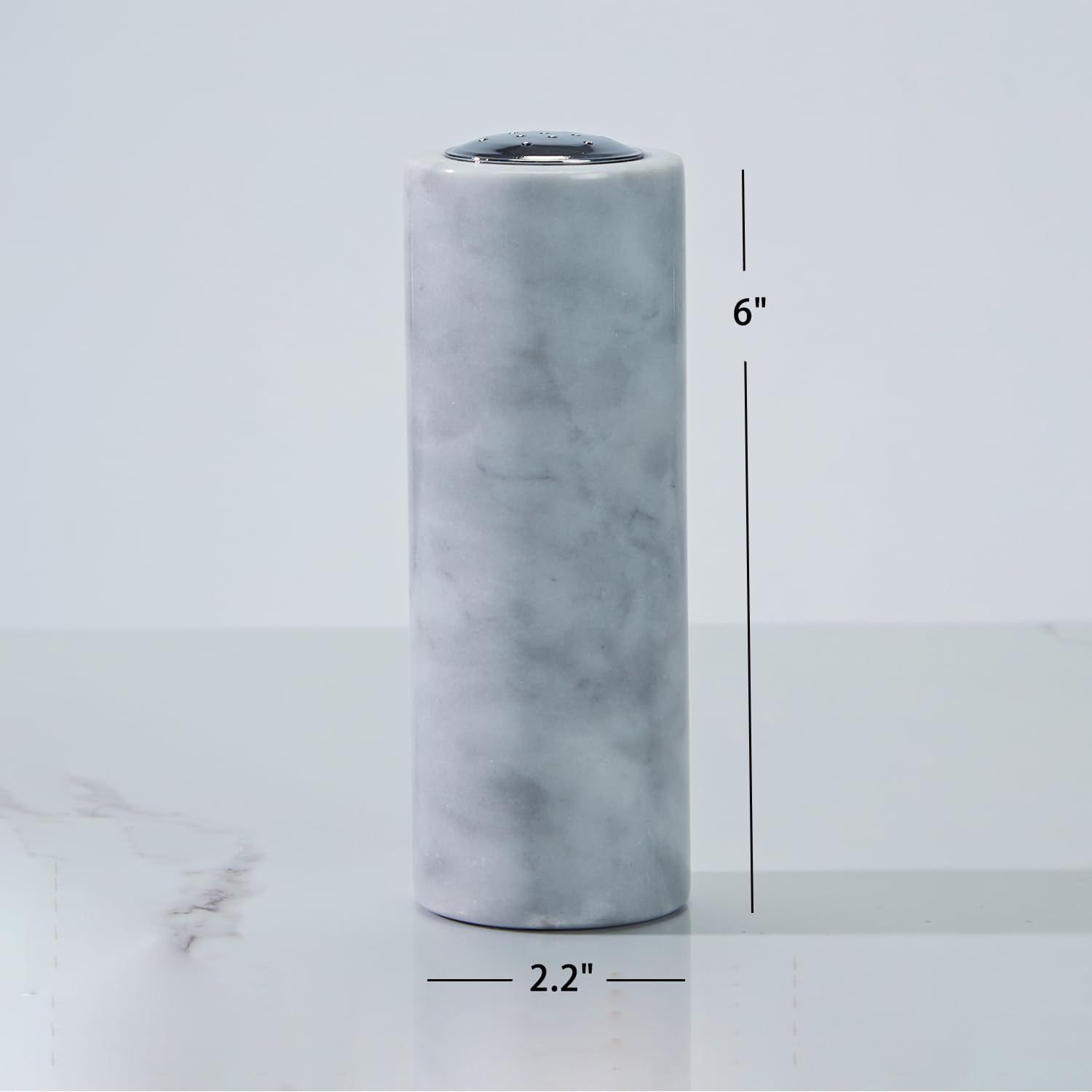 White Marble Stainless Steel Salt Pepper Set