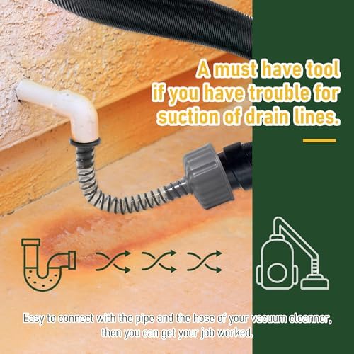 ZNTVW AC Drain Lines Cleaner Tool with Wet Vac Attachment Grey