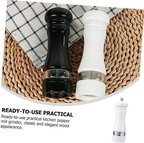 KICHOUSE Refillable Salt and Pepper Shaker Set 6 Inches Wooden 1