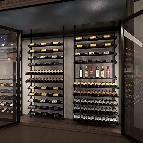 Showcase Wine Display - 84 Bottle Black Metal Rack