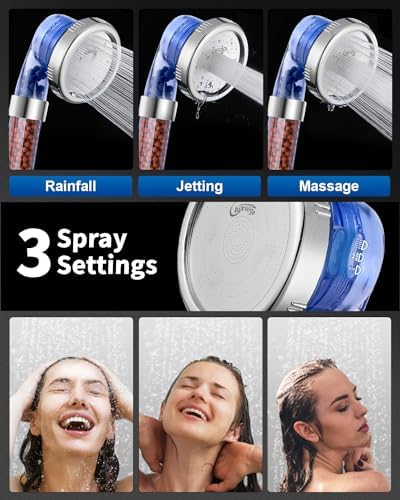 Luxsego Water Softener Handheld Shower Head with 3 Modes