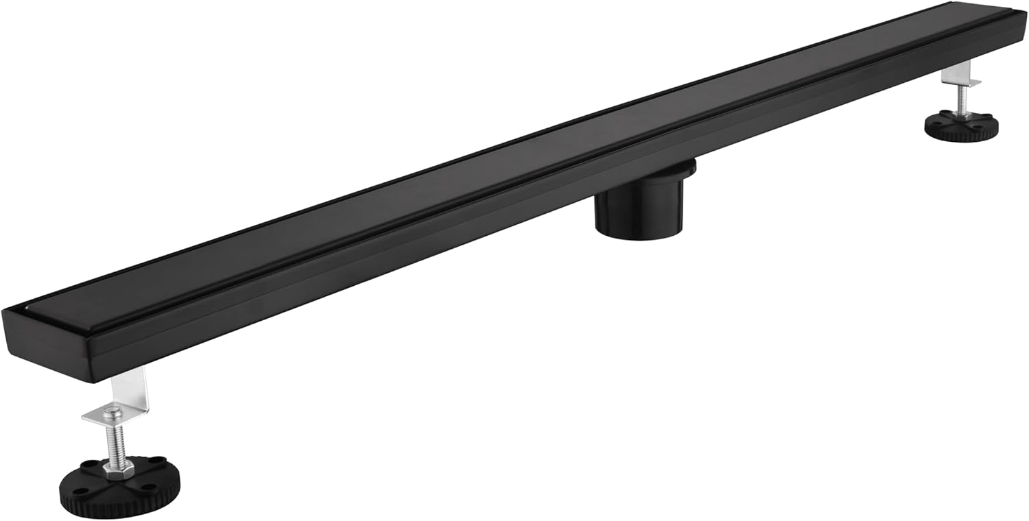 36-Inch Linear Shower Drain with Hair Strainer and Removable Cover