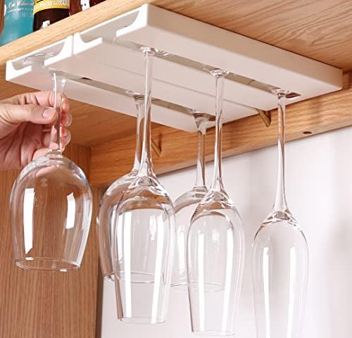 Leevcok 2 Pack Wine Glass Holder Plastic Rack