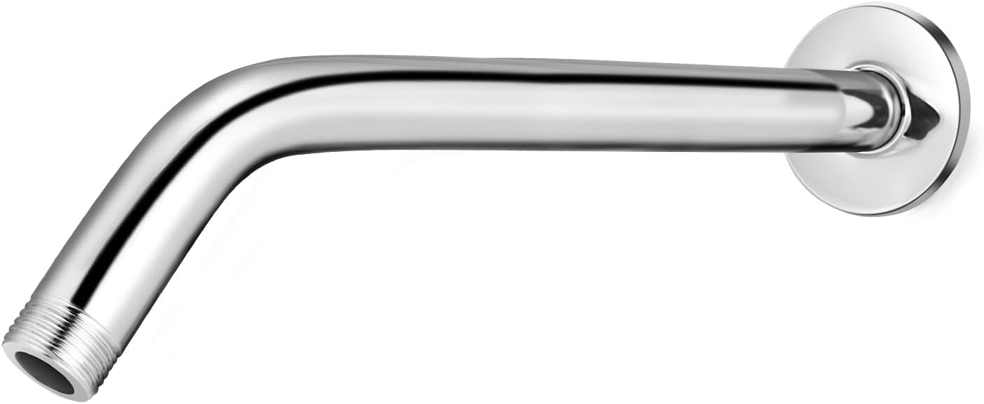 10 Inch Chrome Shower Arm with Flange Wall Mount