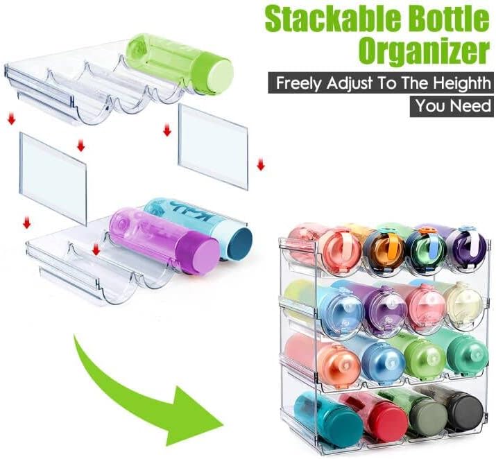 AKALOL 4 Pack Water Bottle Organizer for Cabinet Freezer