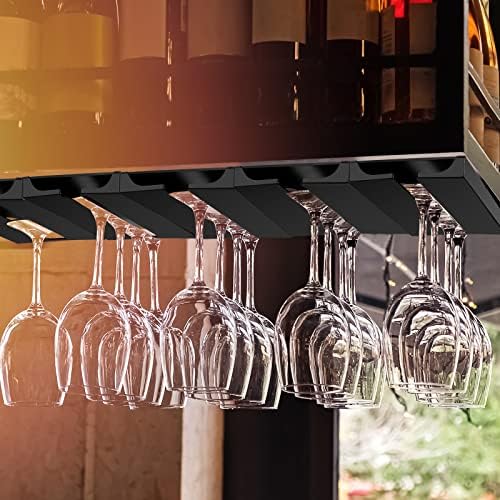 Rtteri 6 Pcs Under Cabinet Wine Glass Rack