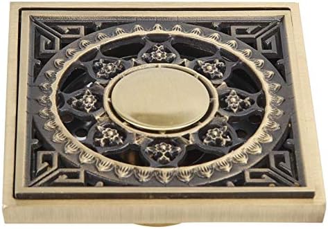 Yosoo Antique Brass Drain with Flower Carving