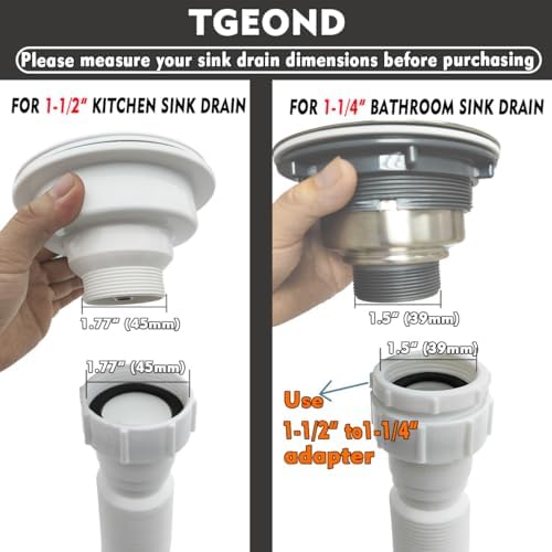 TGEOND Flexible 1-12 P-Trap for Kitchen and Shampoo Bowls