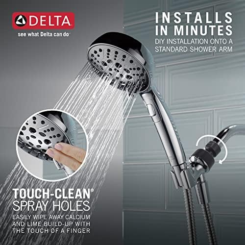 Delta Faucet 6-Setting H2Okinetic Showers Head with Chrome Hose and 175 GPM