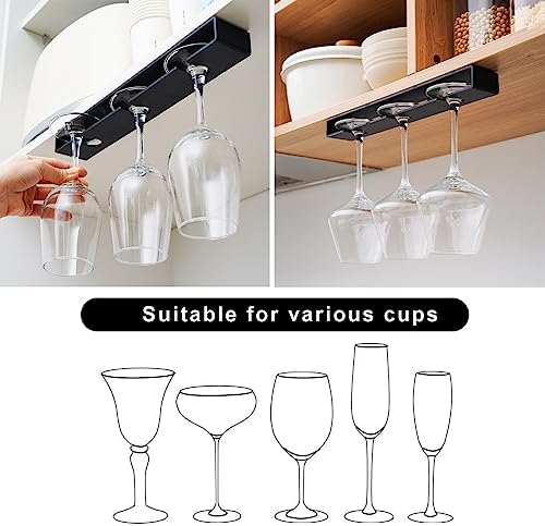AQJUNONG 2 Pack Wine Glass Holder Classic Black