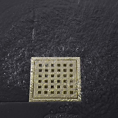 4 Inch Brushed Gold Shower Drain with Adjustable Base Flange