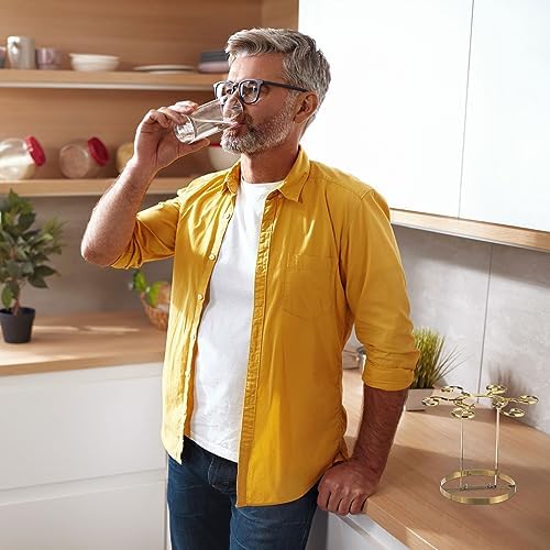 Uxcell Gold Wine Glass Holder with 6 Hooks 1