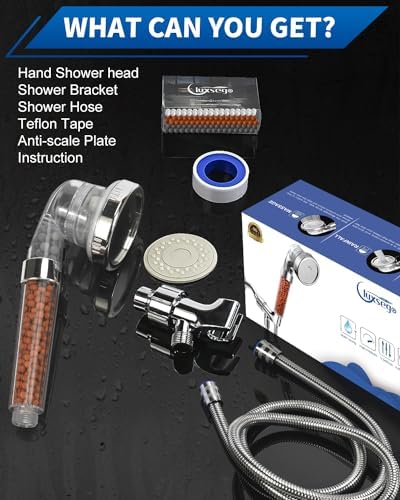 Luxsego Water Softener Handheld Shower Head with 3 Modes