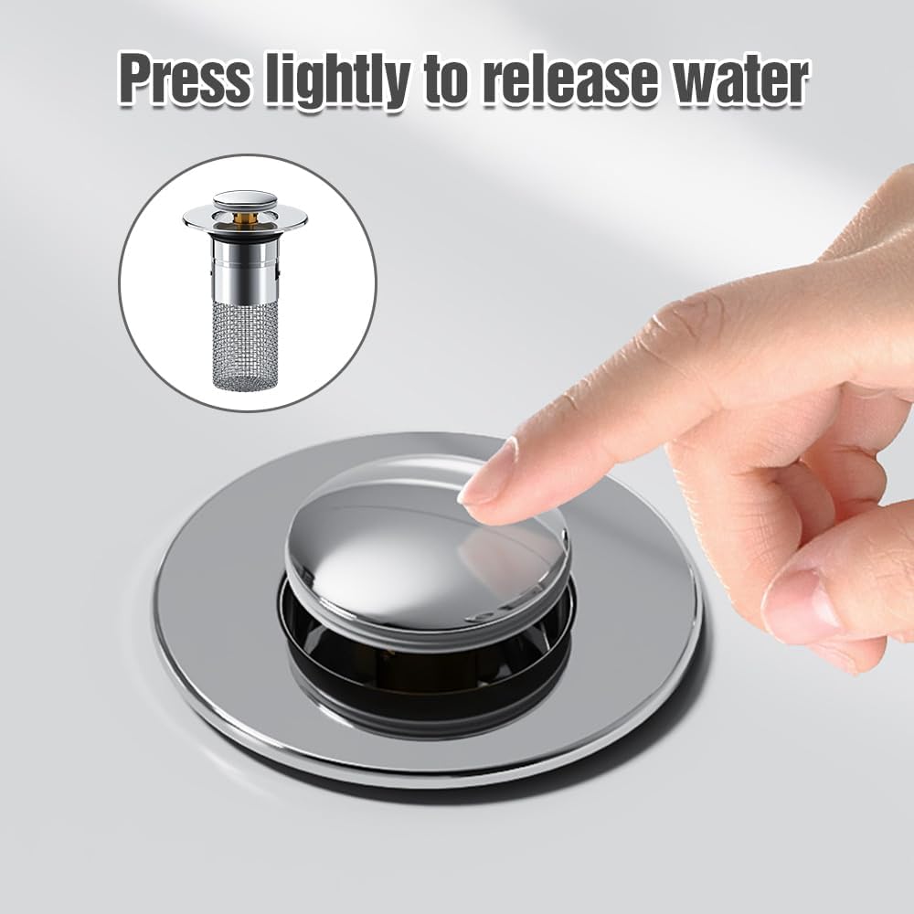 Bathroom Sink Drain Strainer with Two Sizes 2Pcs Hair Catcher