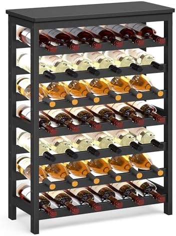 SONGMICS 7-Tier Bamboo Wine Rack 42 Bottles