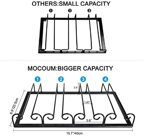 MOCOUM Stemware Hanger 4 Rows 2 Pack Black