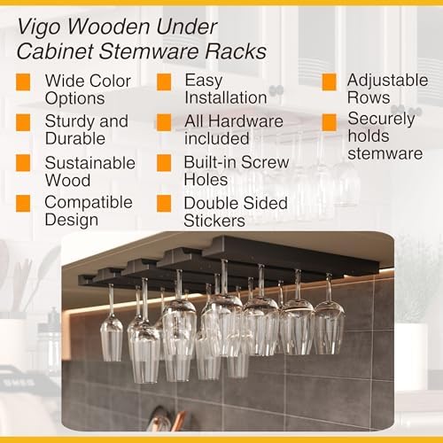 Rustic State Vigo 4 Sectional Adjustable Stemware Rack