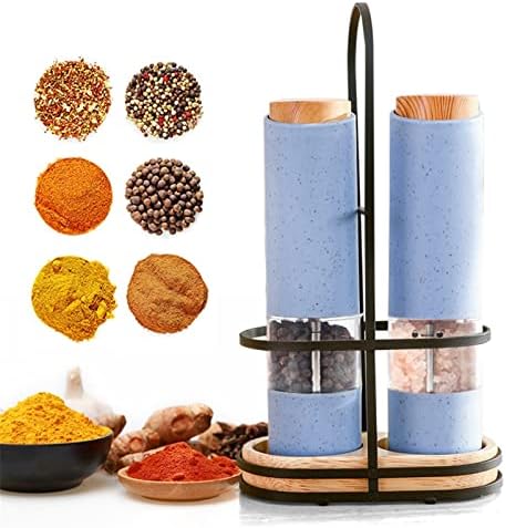 Electric Salt Pepper Grinder Set With Holder 2 PCS