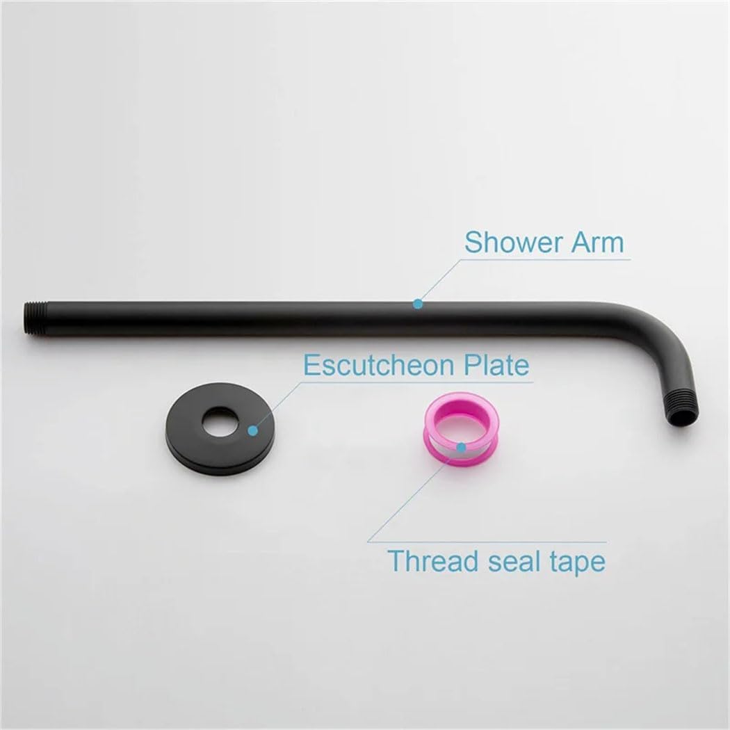 32 42 52CM L-Shaped Shower Arm Extension Black Fixed