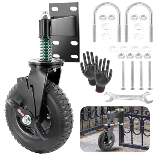 8 Inch Heavy Duty Gate Wheels with Brake and 360 Rotation