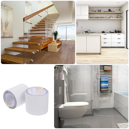 ULTECHNOVO 2 Rolls Non-Slip Transparent Duct Tape for Stairs and Pool