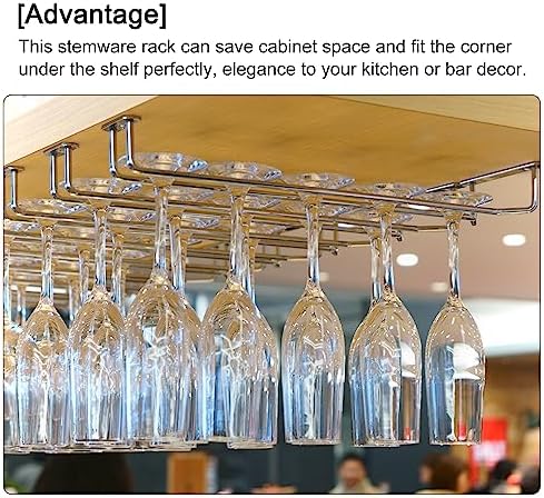 Uxcell 4Pcs 10-Inch Stemware Wine Glass Rack