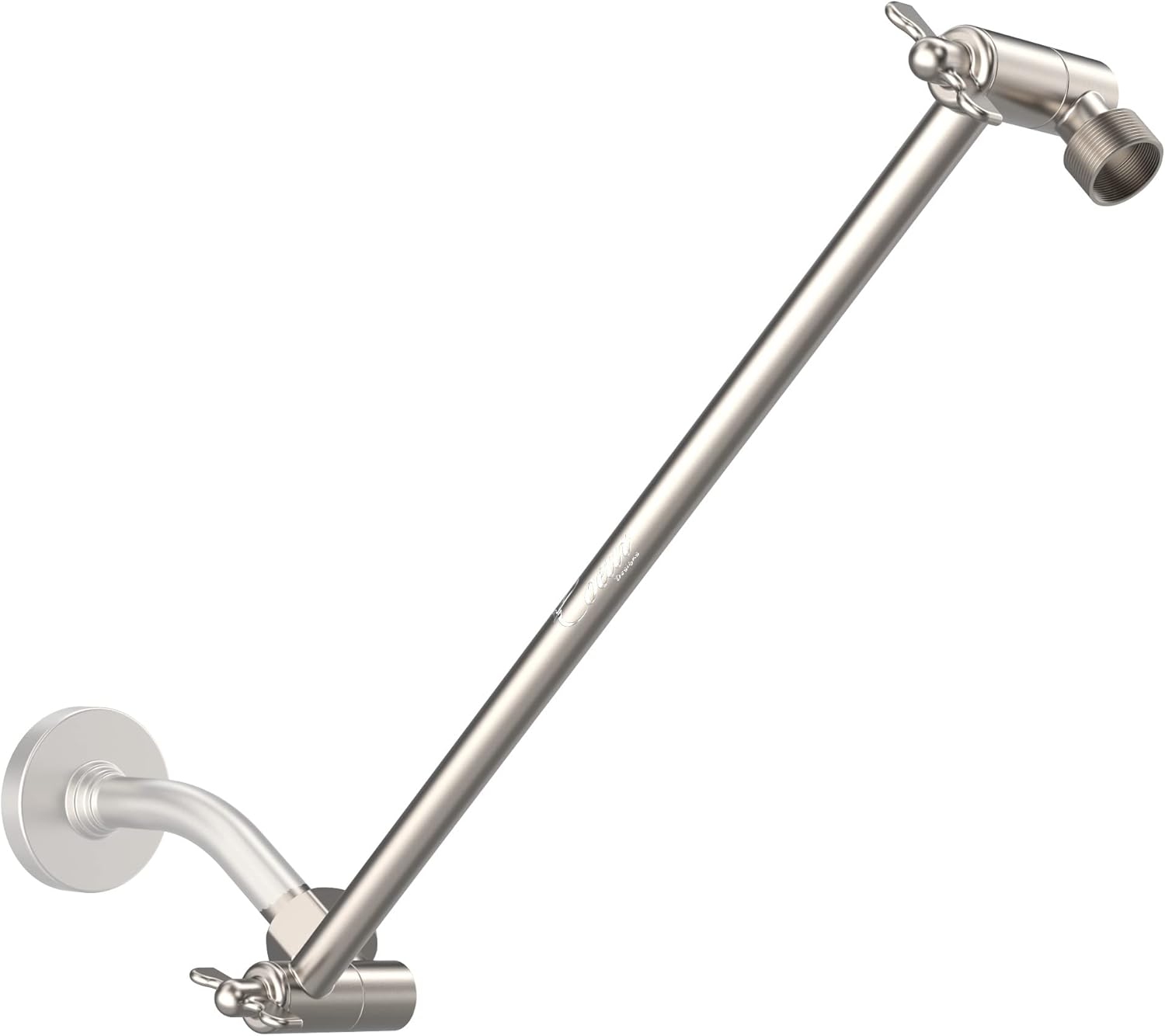 16-Inch Brass Shower Arm Extension with Locking Gear