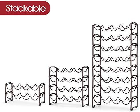 Simple Trending 4-Tier Wine Rack with 16 Bottle Capacity Bronze Finish