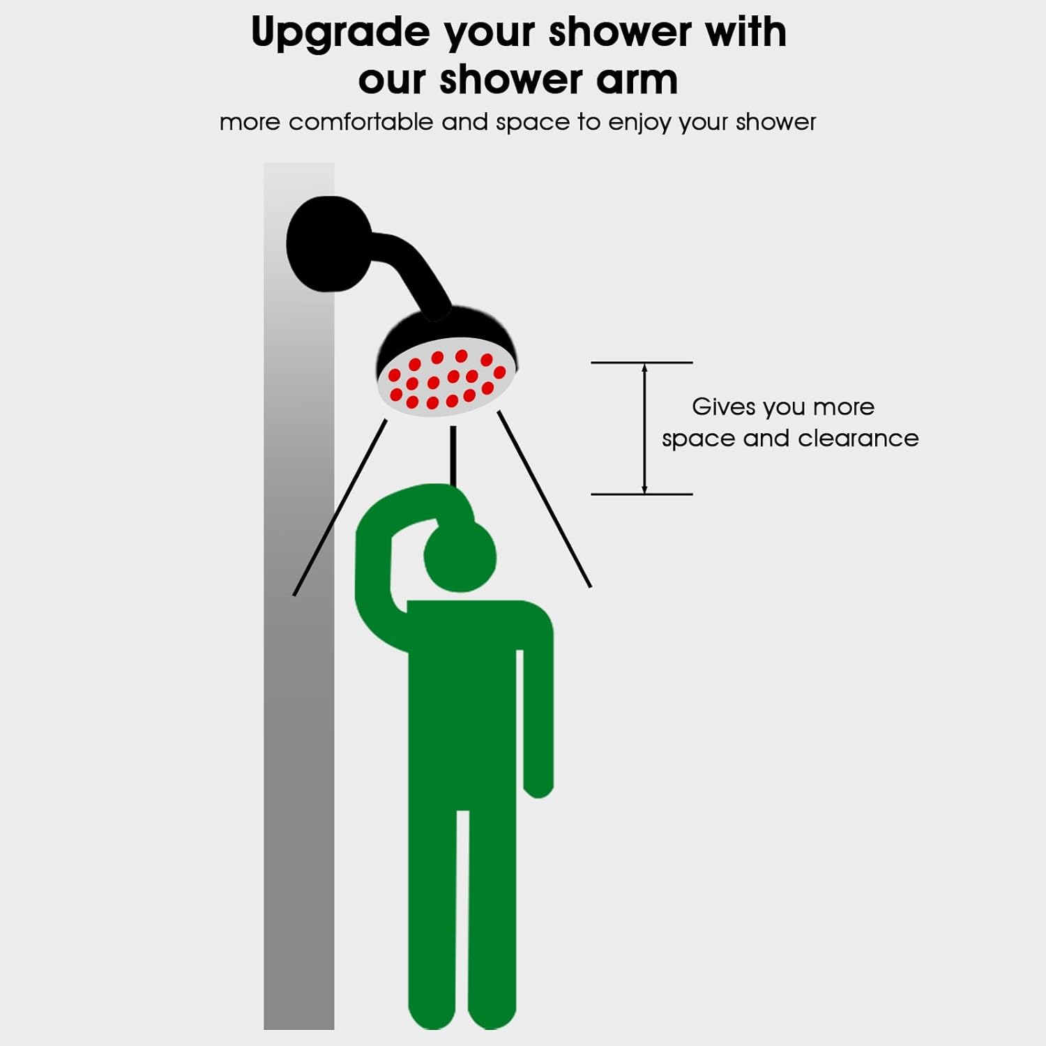 RAINREVIVE 6 Inch Shower Arm with Flange and Bracket