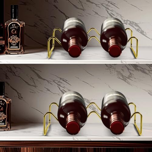 TONLEA 2-Bottle Wine Rack Metal Wine Holder Gold Finish