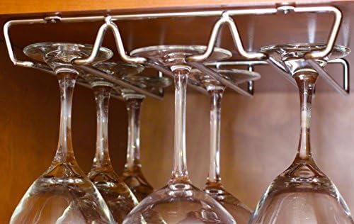 DecoBros Under Cabinet Stemware Rack Holder Chrome