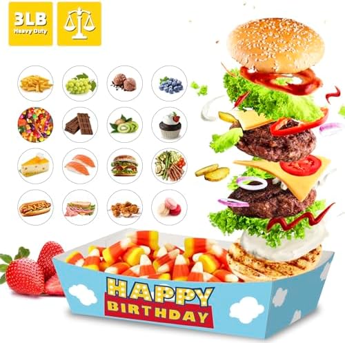 KERINGO 50 Pack Toy Inspired Story Food Trays 3Lb