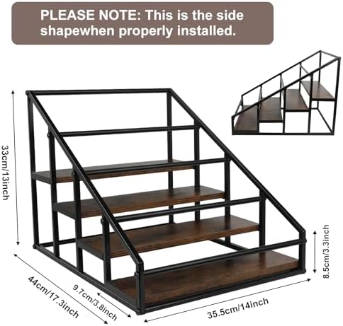 Coffee Syrup Rack Organizer 2 Packs 4 Tier 16 Bottle Holder