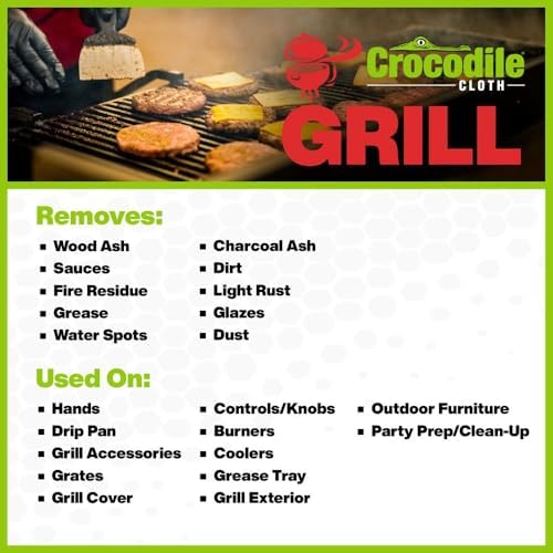 Crocodile Cloth Grill - 80 Pre-Moistened Plant-Based Wipes