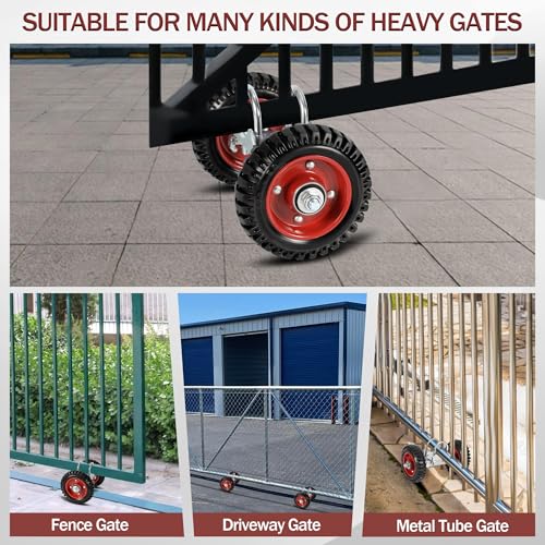 Rolling Gate 6 Inch Rubber Wheel with Double U-Bolts