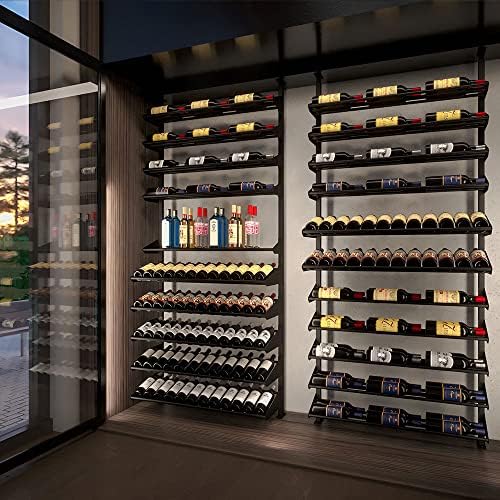 Showcase Wine Display - 84 Bottle Black Metal Rack