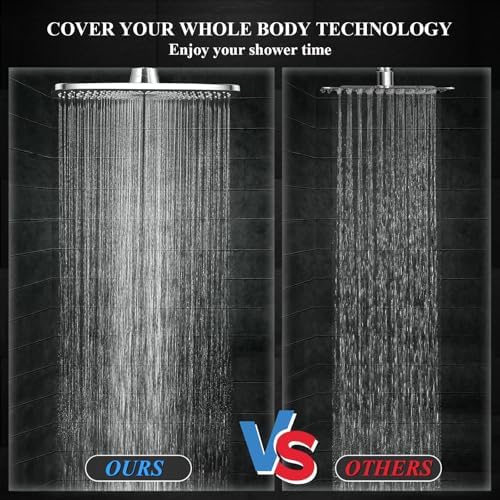 Veken 118 Inch Rain Shower Head with 6 Modes Silver Chrome